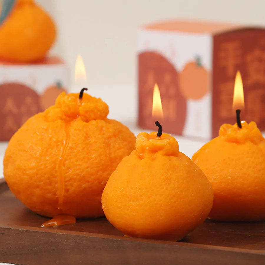 Internet Celebrity Ugly Orange Aromatherapy Candle – Soy Wax Creative Gift, Shooting Props & Scene Decoration Ornament