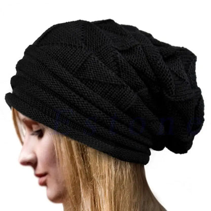 Knitted Baggy Beanie - Oversized Winter Hat, Slouchy Ski Cap for Men and Women, Warm Wool Skullies Beanies, Unisex
