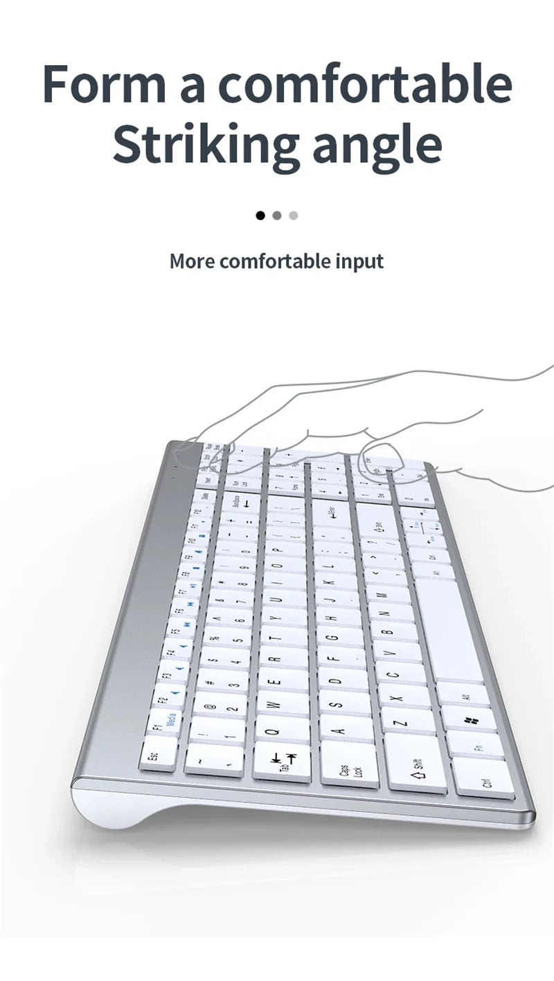 Bluetooth 5.0 & 2.4G Wireless Keyboard and Mouse Combo – Mini Multimedia Set for Laptop, PC, TV, iPad, MacBook, Android
