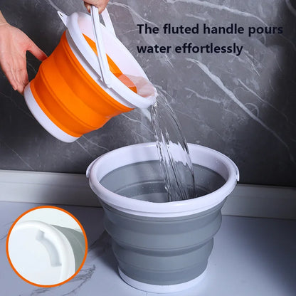 3L Folding Silicone Bucket | Portable Collapsible Bucket for Car Wash, Fishing, Travel & Home Storage