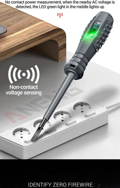Multifunctional Electrician Test Screwdriver – AC Non-Contact Voltage Tester Pen 70-600V with Red/Green Indicator Lights