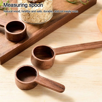 Wooden Measuring Spoon Set for Kitchen – Tea, Coffee, Sugar & Spice Scoops Cooking Tools