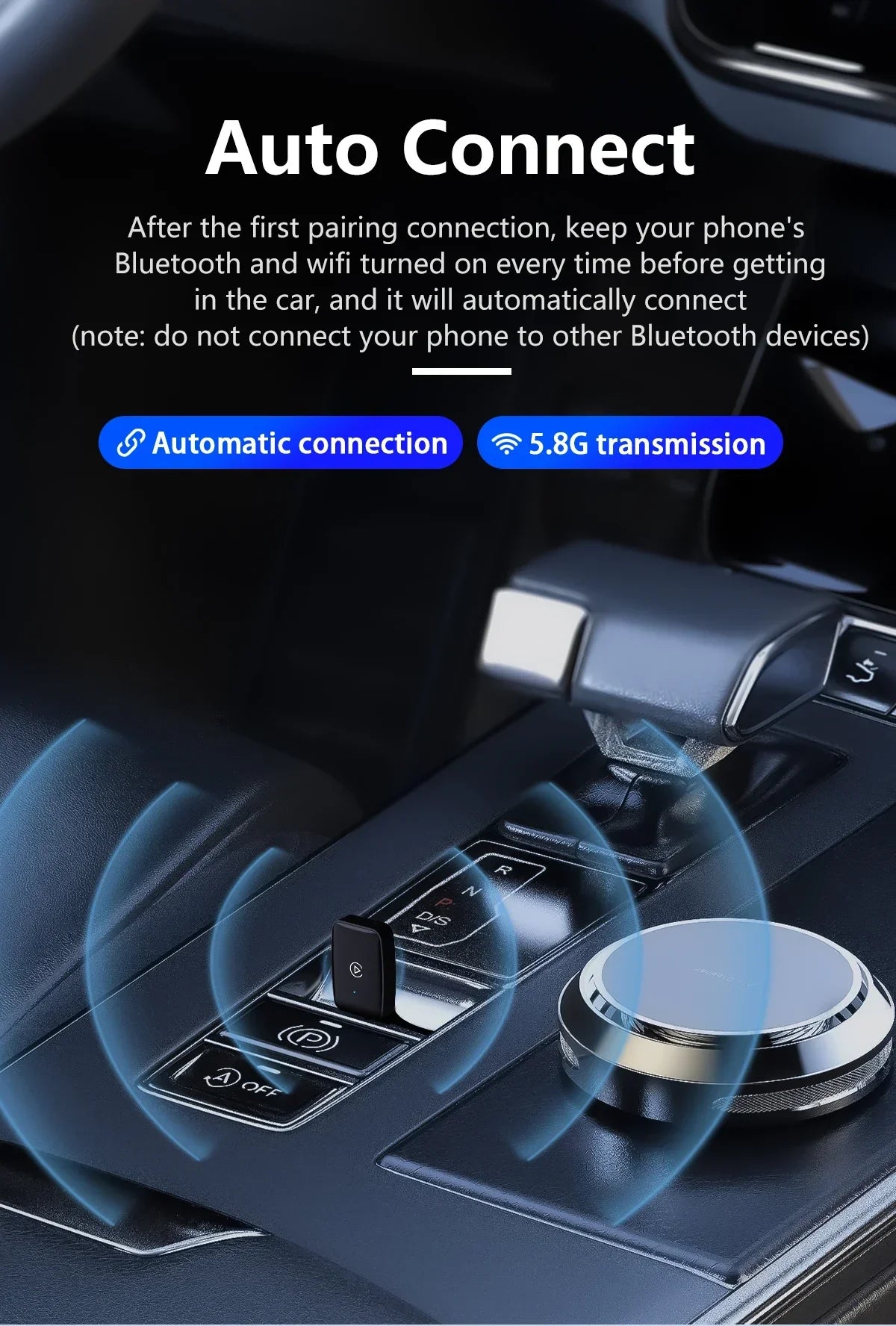Mini CarPlay Box for Audi, Mercedes, Volvo, Volkswagen – Bluetooth Wireless Android Auto, Charging, Siri & iOS 15 Support