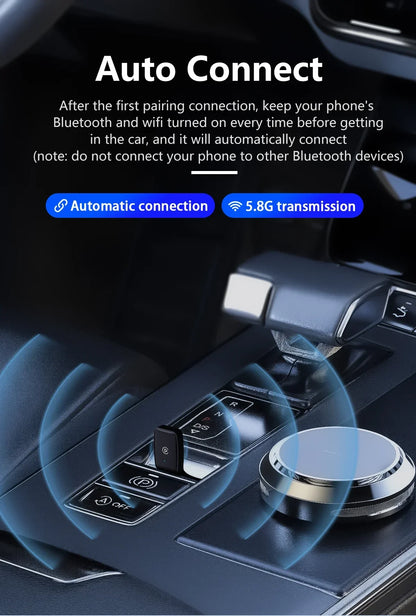 Mini CarPlay Box for Audi, Mercedes, Volvo, Volkswagen – Bluetooth Wireless Android Auto, Charging, Siri & iOS 15 Support