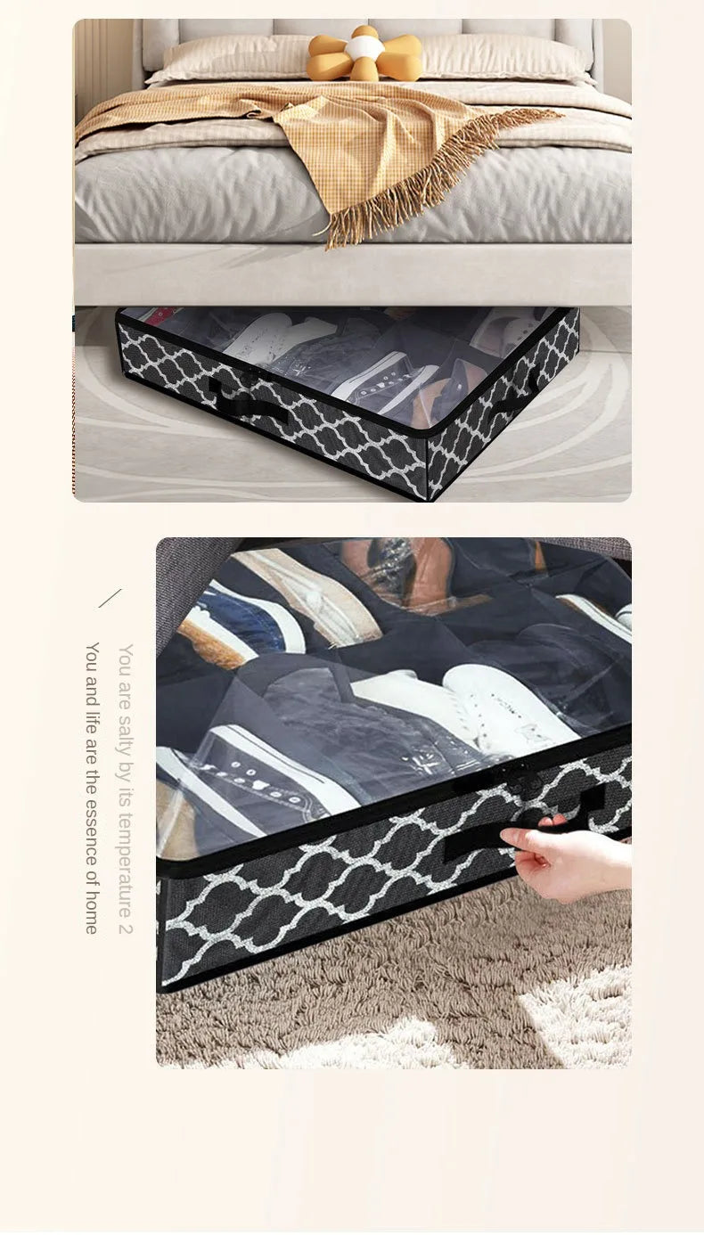 Foldable Under-Bed Shoe Storage Boxes — Closet Organizer Bags for Shoes and Home Storage