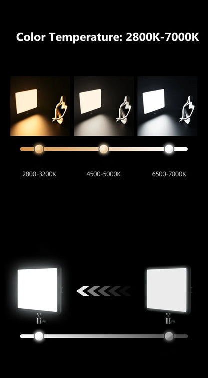 8"/12" LED Video Light Panel Kit – Photography & Streaming Studio Lamp with Tripod Stand for YouTube Live Shoots