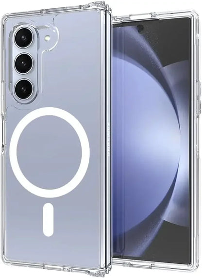 Clear Magnetic Shockproof Case for Samsung Galaxy Z Fold 6 – Magsafe Wireless Charging Compatible Cover