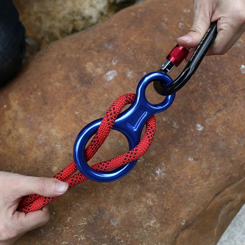 Aluminum 8 Shape Carabiner - Rock Climbing Rigging Descender, Belay Device, Abseiling 35kN Eight Ring Xinda Downhill Equipment