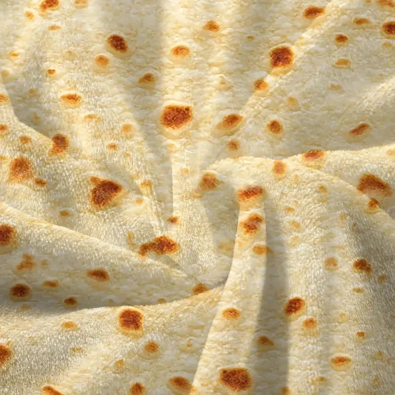 Mexican Tortilla Print Flannel Blanket - Soft Warm Cozy Throw for Sofa Couch Bed Office Camping & Travel