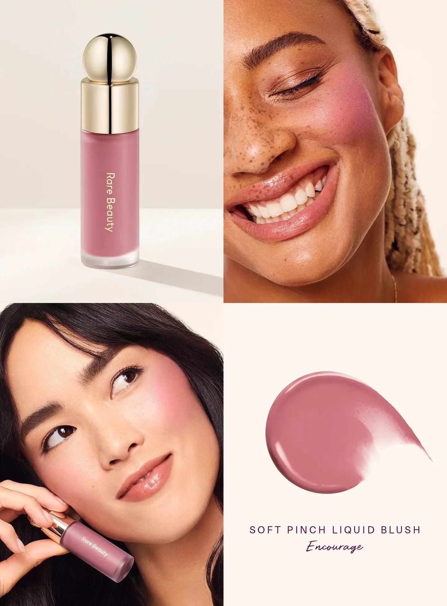 Rare Beauty Soft Pinch Liquid Blush – Long-Lasting Silky Smooth Buildable Flush Makeup, Seamless Matte Dewy Finish Cheek Color