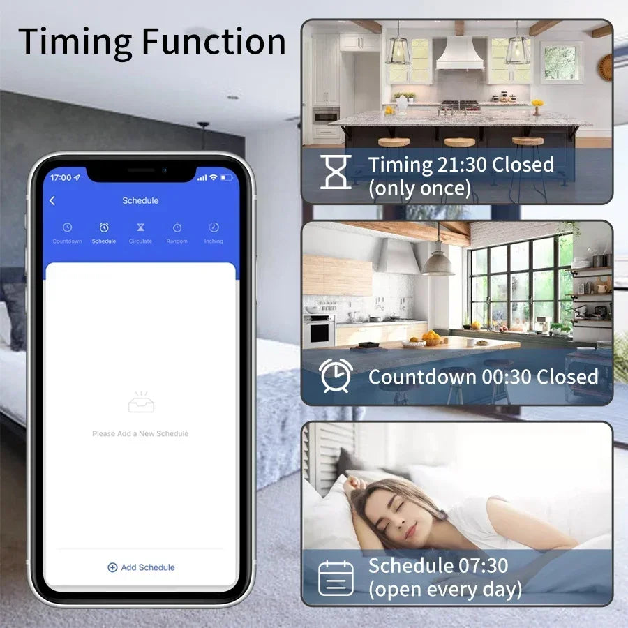 Tuya WiFi Smart Switch – 16A RF 433MHz Wireless Mini Round Button for Alexa & Google Home