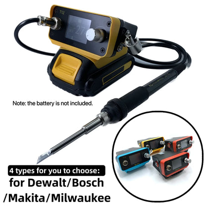 70W T12 Cordless Soldering Station – Soldering Iron for Dewalt, Makita, Milwaukee, Bosch 20V Max Li-ion Battery for DIY Repair