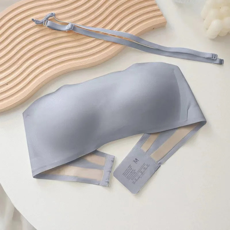 Women's Sexy Seamless Tube Top Bra — Invisible Strapless, Non-Slip Push-Up Wireless Bralette Lingerie