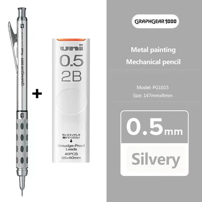Pentel Graphgear 1000 Mechanical Pencil PG1000 – Low Center of Gravity Precision Drafting Pencil 0.3/0.5/0.7/0.9mm Art & Drawing Tool