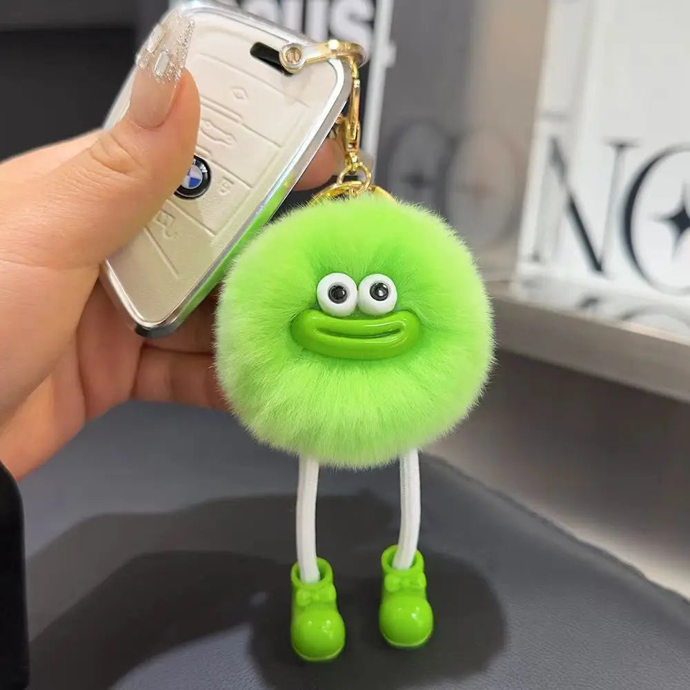 Cute Big Eyes Plush Keychain – Cartoon Briquettes Car & Bag Pendant Style