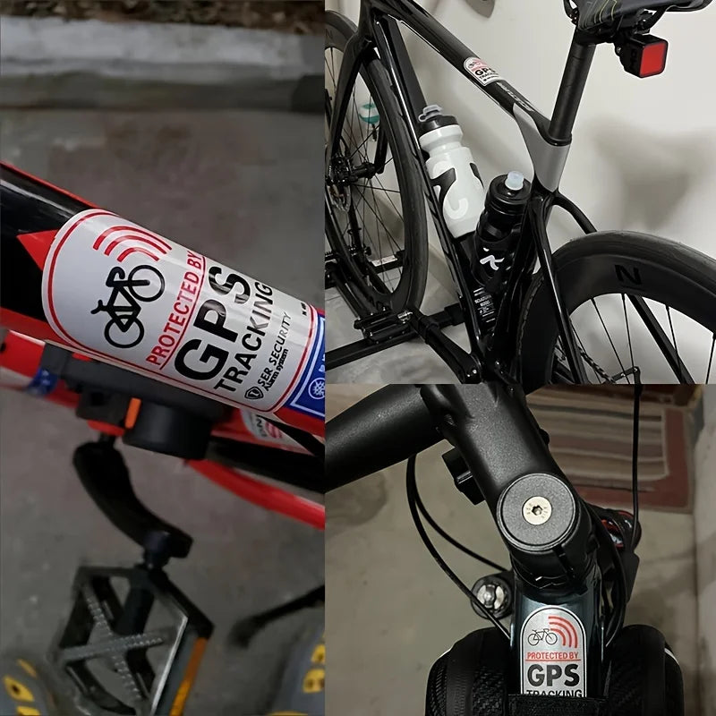 GPS Tracking Alarm Sticker – Reflective Bicycle and Motorcycle Anti-Theft Warning Decal for Cars and Scooters