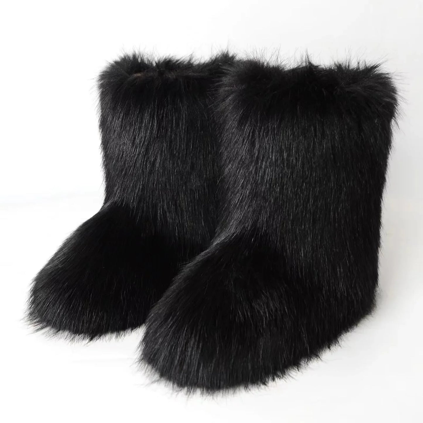 Y2K Women’s Fluffy Mid-Calf Snow Boots – Warm Cotton Winter Fashion Shoes