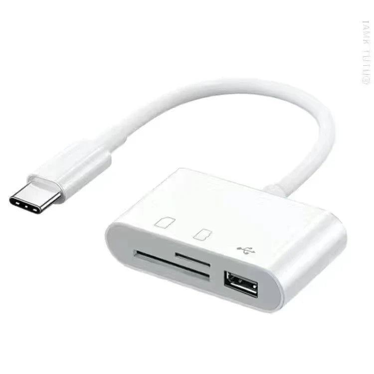 3-in-1 USB Type-C Card Reader - SD TF Memory Card Adapter OTG Converter for Huawei, Samsung, Xiaomi Phones & Tablets