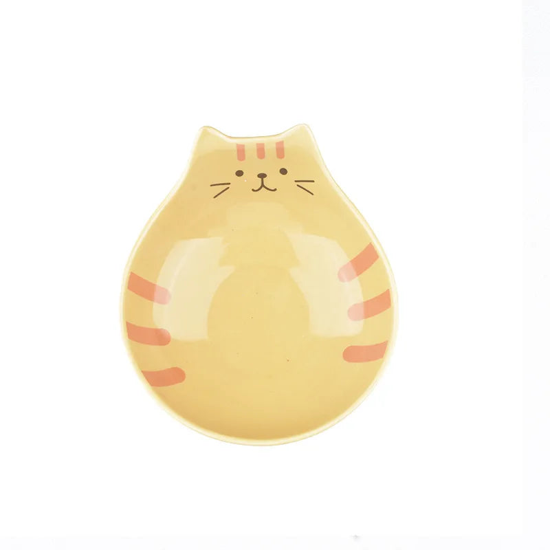Cartoon Cat Face Ceramic Bowl — Cat-Shaped Salad, Dessert, and Rice Bowl for Kids, Home Kitchen Tableware