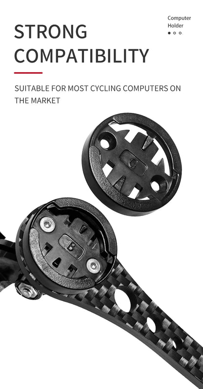 BUCKLOS Carbon Fiber Bike Computer Mount – 143mm/165mm Speedometer Holder for Garmin, Road & Mountain Bikes