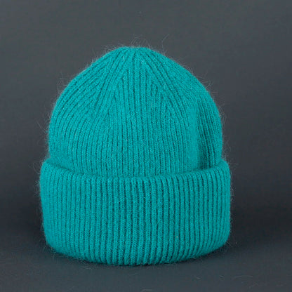 2024 Rabbit Fur Beanie – Soft Fluffy Winter Hat for Women, Angora Knitted Skullies, Warm Bonnet Knit Cap