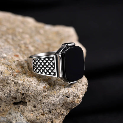 Men's High-Quality Stainless Steel Onyx Rings – Multiple Color Gemstone Styles – Professionally Factory Made Jewelry