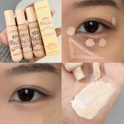 Waterproof Matte Liquid Concealer – Moisturizing Cream for Acne, Dark Circles, Face Contouring & Foundation Makeup