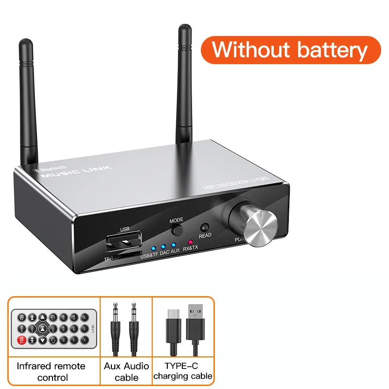 Bluetooth 5.3 Transmitter & Receiver | Low Latency Stereo AUX 3.5mm, Optical Wireless Audio Adapter with Remote Control for TV & PC