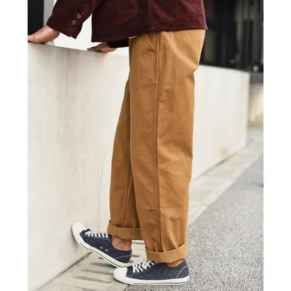 SauceZhan XX001 Chino Pants - Men's Vintage Cotton Cargo Trousers with Loose Straight Fit