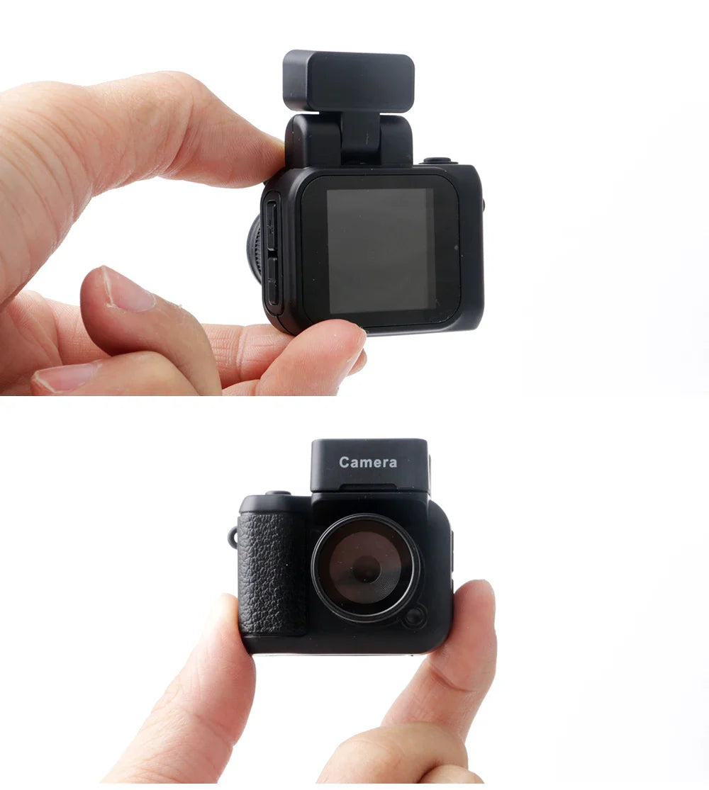 Y4000 Monoreflex Mini Camera 1080P Portable Video Recorder with Flash Lamp, Battery Dock & LCD Screen