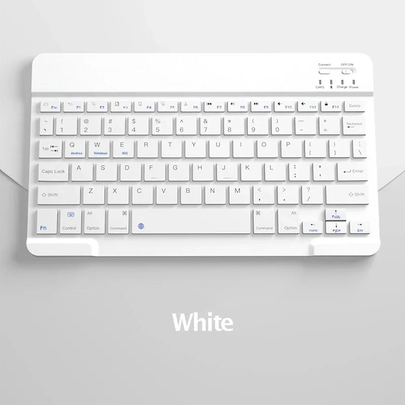Spanish/English 10-Inch Bluetooth Keyboard – Wireless Rechargeable Universal Keyboard for iPad Air, Pro, Phone, Tablet, Laptop