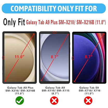 Samsung Galaxy Tab A9+ (11-inch) 2023 Case – PU Leather Cover with Sleep/Wake Function, 360° Rotating Stand & Protective Shell