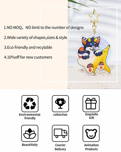 Custom Cartoon Keychains — Personalized Photo & Anime Transparent Hologram Acrylic Charm, Perfect Gift