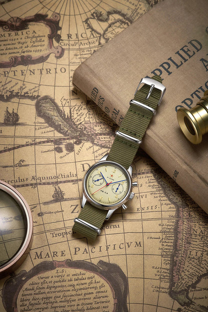 40mm 1963 Pilot Aviation Mechanical Chronograph — Original Seagull ST1901 Movement Men's Sapphire Vintage Watch