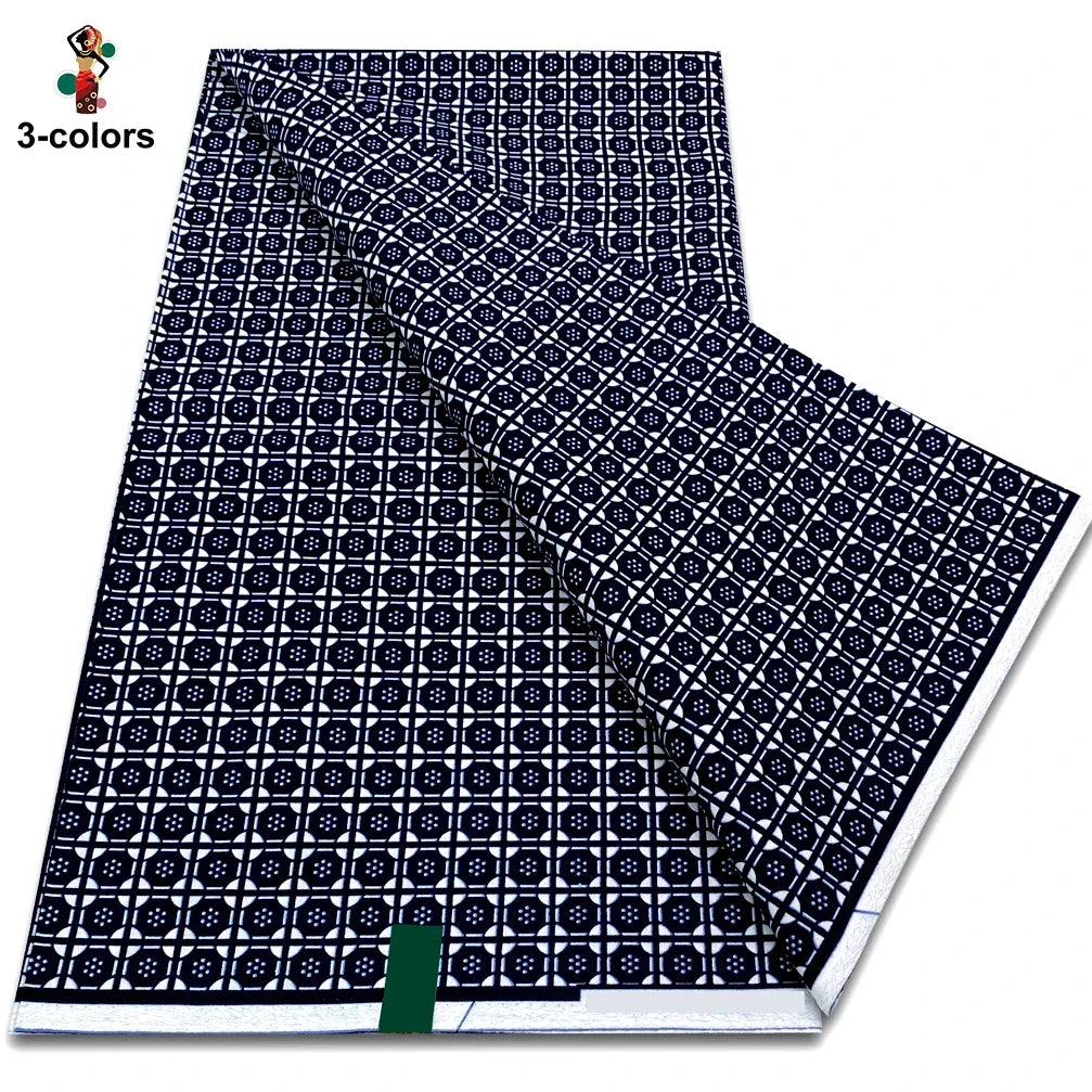 African Real Wax Print Fabric - 100% Cotton Soft Ankara Pagne Material for Dresses