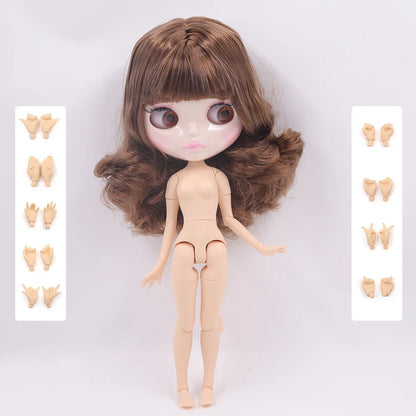 ICY DBS Blythe Doll 1/6 Joint Body 30cm BJD – Shiny Face with Extra Hands, DIY Fashion Doll Gift