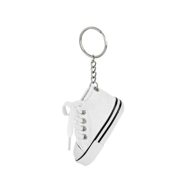 12-Piece Mini Shoe Keychains – Cloth Material Shoe Key Rings Set