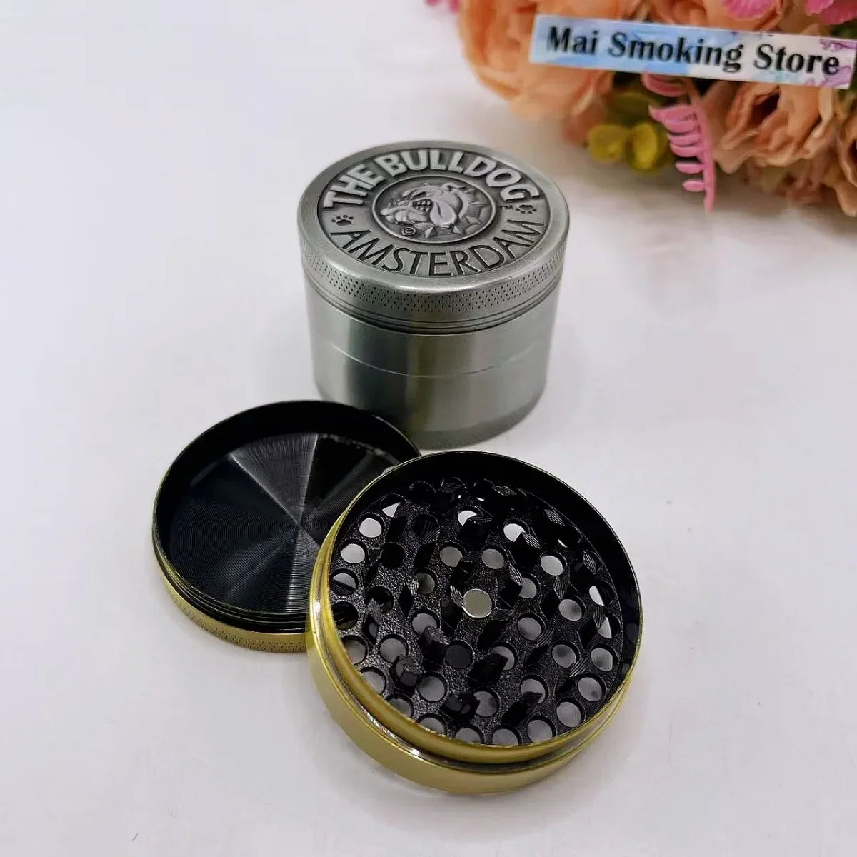 1.6/2-inch Dog Herb Grinder — 4-Layer Metal Manual Spice & Tobacco Mill for Smoking Accessories