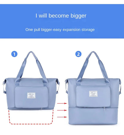 Large Capacity Travel Bag — Expandable, Waterproof, Foldable Luggage Organizer