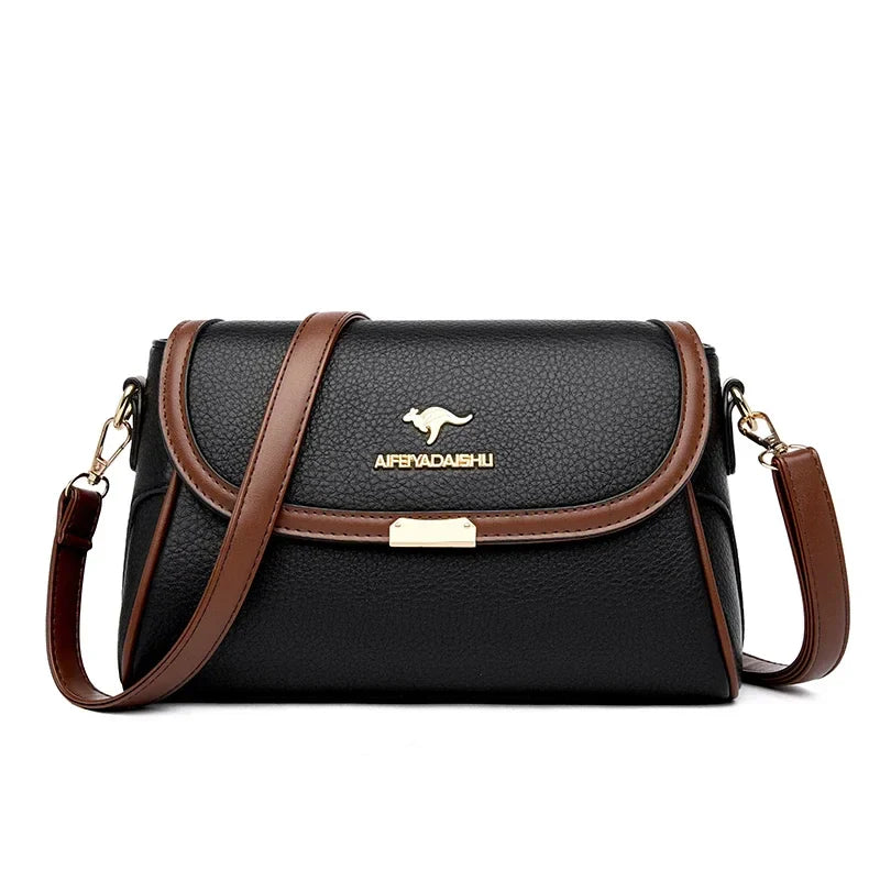 2024 Women’s Small Leather Shoulder Bag – High-Quality Solid Color Designer Crossbody Messenger Bag