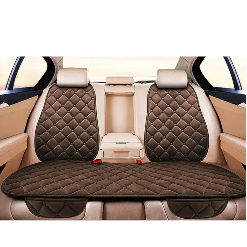 Universal Winter Warm Car Seat Cover Protector Set – 3-Piece Rear Seat Cushion Auto Interior Protection for Cars, SUVs & Vans