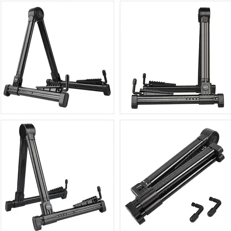 Vertical Foldable Guitar Stand — Adjustable Instrument Display for Ukulele, Bass, Classical & Electric Guitars