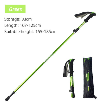 5-Section Foldable Trekking Pole – Portable Hiking Stick for Nordic, Elderly & Camping, Telescopic & Easy to Carry