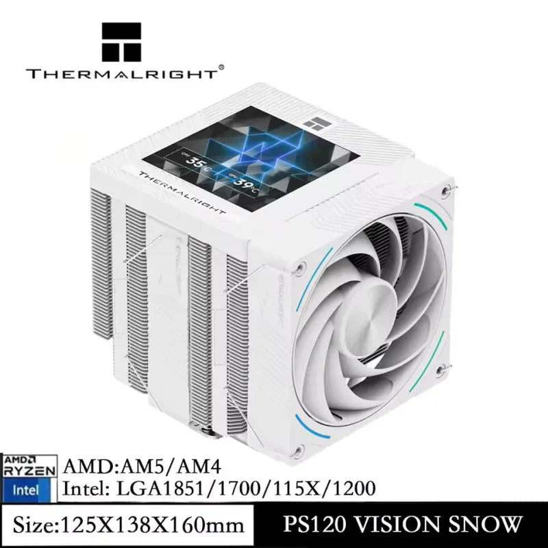 Thermalright Phantom Spirit Digital 120 EVO/SNOW CPU Air Cooler – AGHP Gen5.0 7 Heat Pipe Dual Tower High Performance Radiator with Dual TL-K12 Fans for Intel & AMD Sockets