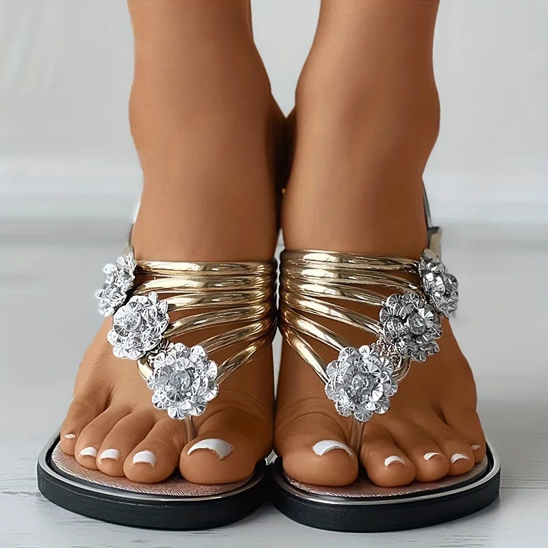 Women’s Casual Flat Sandals - Comfortable Toe-Post Flip Flops for Beach and Outdoor Wear