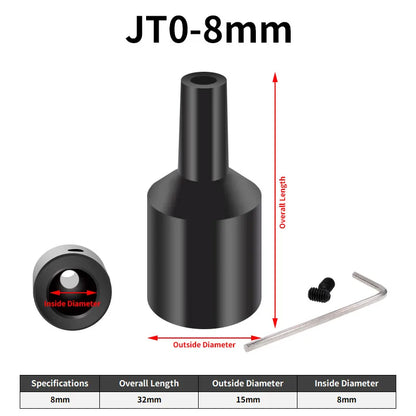 JT0 B10 B12 Adapter Connecting Rod – Steel & Copper Drill Chuck Shaft Sleeve, 4mm to 12mm Coupling