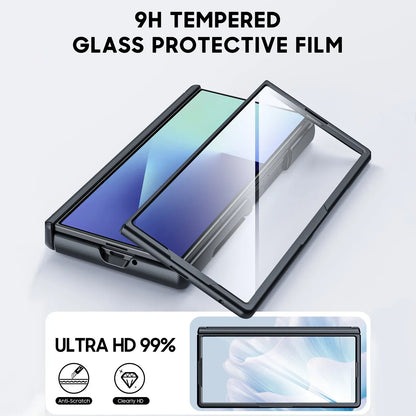 Samsung Galaxy Z Fold 7 Case – Black Shockproof Silicone Wallet with RFID Card Holder, Hinge & Camera Protection