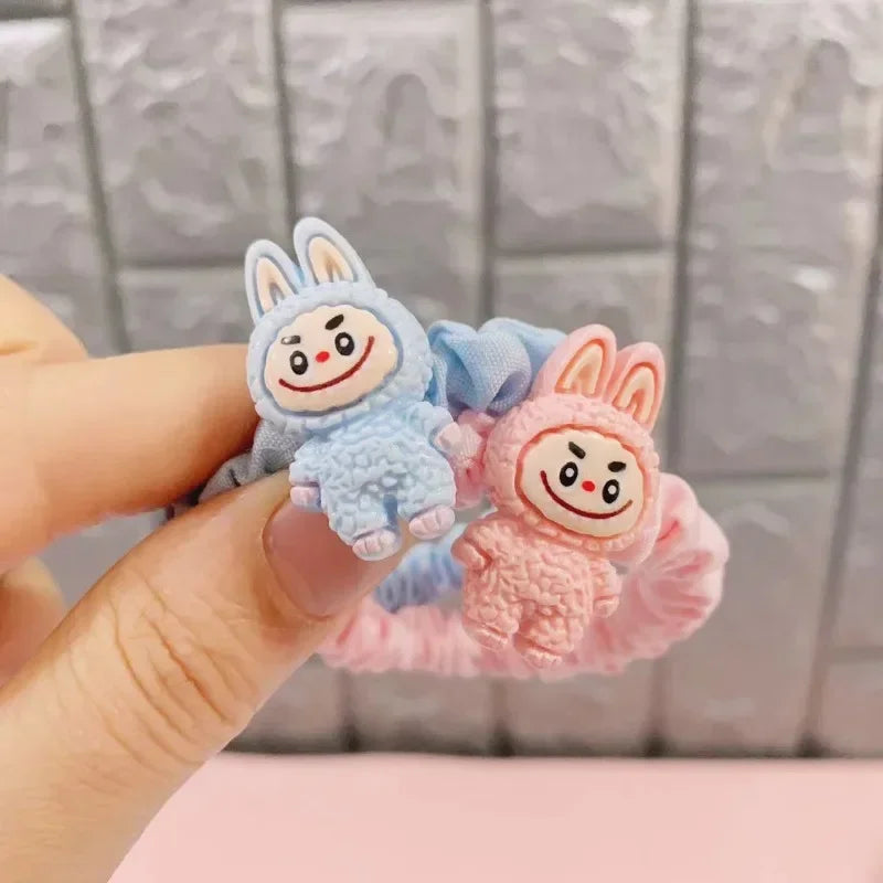 5PCS Labubu Hair Ties – Cute Cartoon Elastic Scrunchies for Women & Girls, Ponytail Holders Hair Accessories Gift Set
