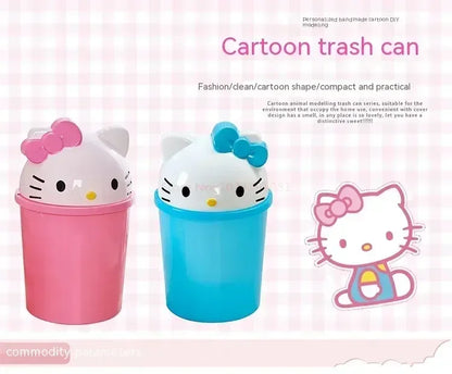 Sanrio Hello Kitty Kawaii Trash Can – Cute Dustbin for Bedroom & Living Room Garbage Disposal