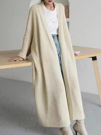 Autumn Winter Women’s Long Knitted Cardigan Sweater – Casual Loose Warm Long Sleeve Coat